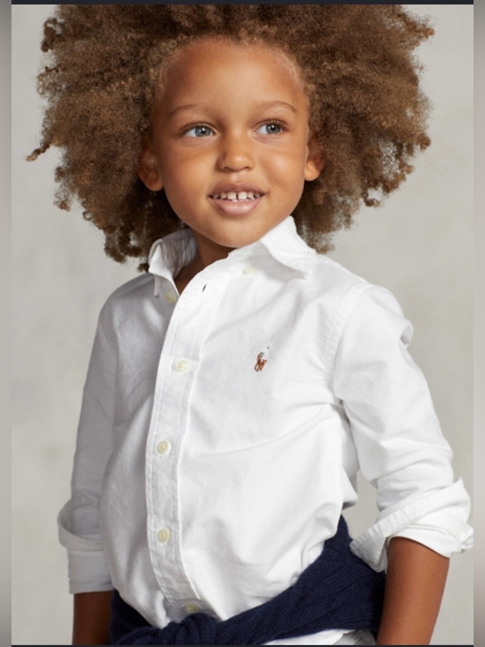 Ralph Lauren White Button-Down Oxford Shirt with Polo Pony Logo